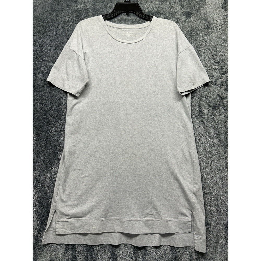 Eileen Fisher Womens Size M Gray Short Sleeve Cotton Tunic Top (J12)